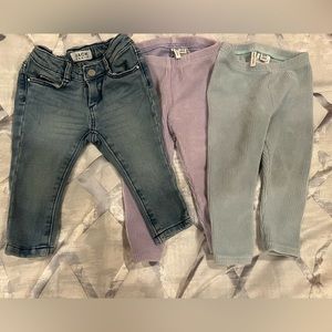 3 pants toddlers 12-18months Janie & Jack
